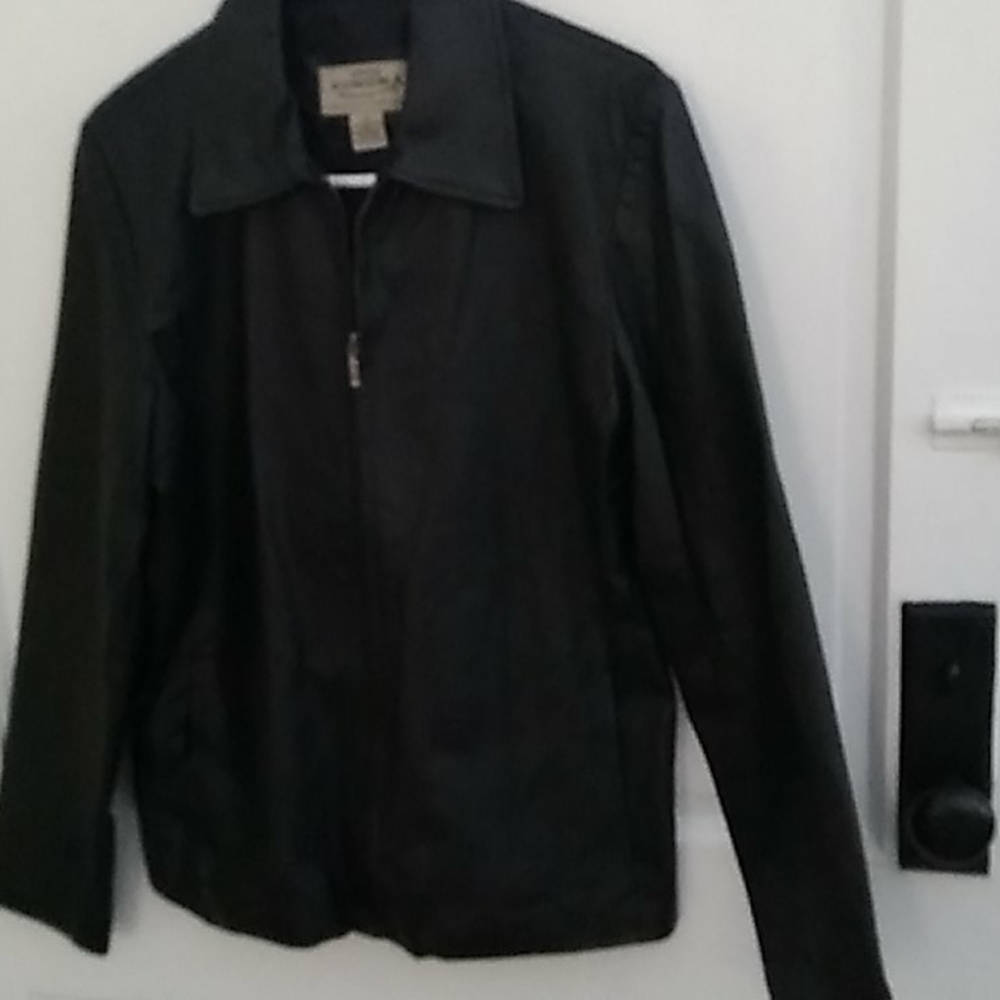 Black leather coat